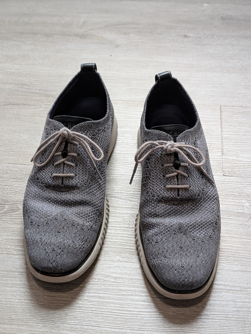 Cole Haan ZeroGrand Men’s Grey Knit Lace-Up Oxfords